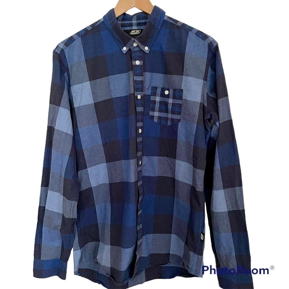 55DSL (Diesel) Blue Plaid Button Down Shirt